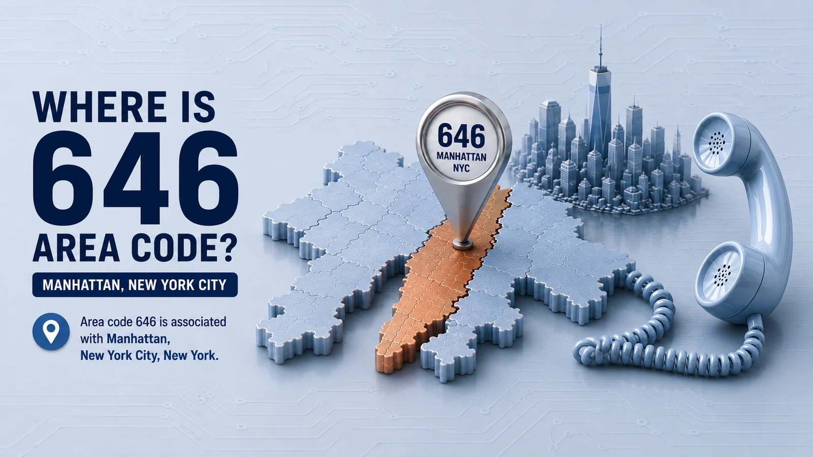 Where is the 646 area code in Manhattan New York City
