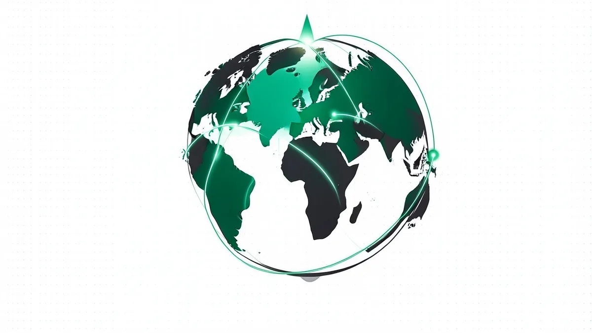 Calling internationally from the US — globe with international call routes